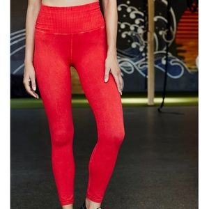 NWT FP Movement High-Rise 7/8 Length Good Karma Leggings Red Apple M/L